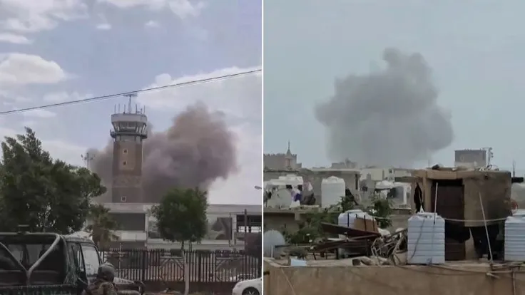 تحويل طائرتين يمنيتين إلى جيبوتي بعد قصف مطار صنعاء الدولي