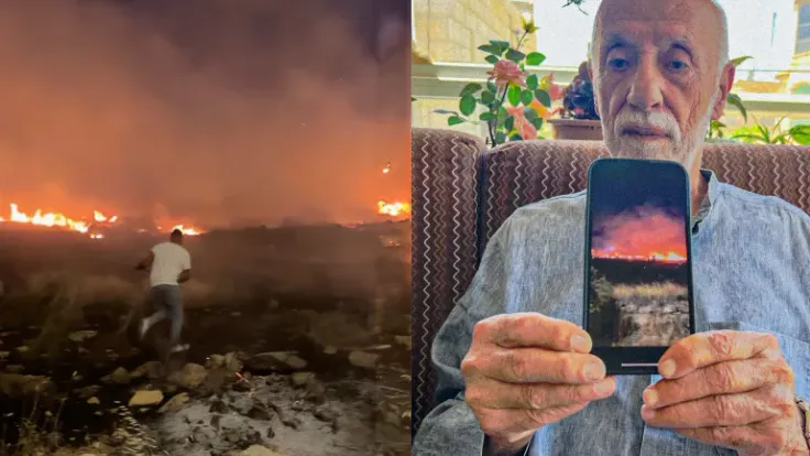 مستوطنون يسكبون بنزين على مسن داخل مسجد شرق رام