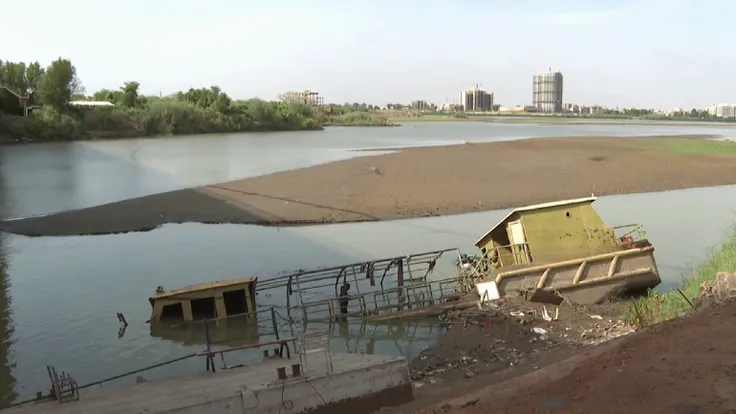 انحسار النيل يؤثر على مياه الشرب في السودان