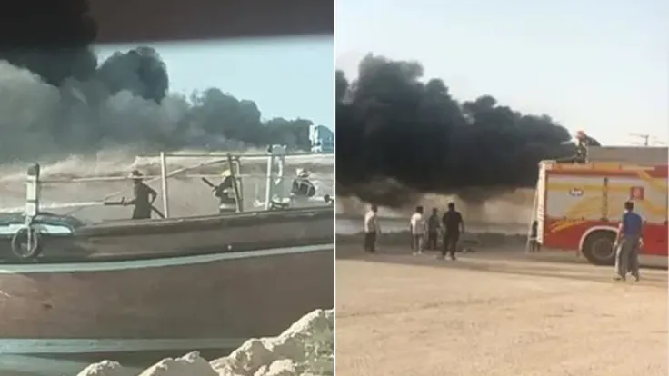 حريق في ميناء دير الإيراني: سفن تجارية تتعرض للنيران