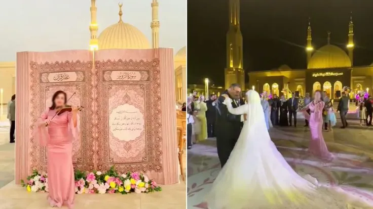حفل عقد قران في ساحة مسجد الفتاح العليم يثير جدلاً واسعاً